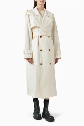 Double-breasted Trench Coat in Silk