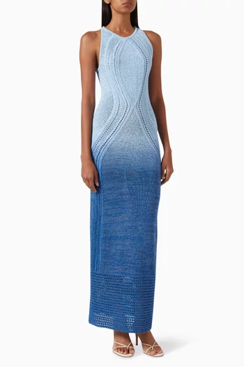 Orly Ombre Maxi Dress in Cotton-knit