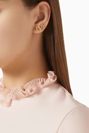 أقراط فالنتينو غارافاني بشعار V نحاس أصفر 15 مم