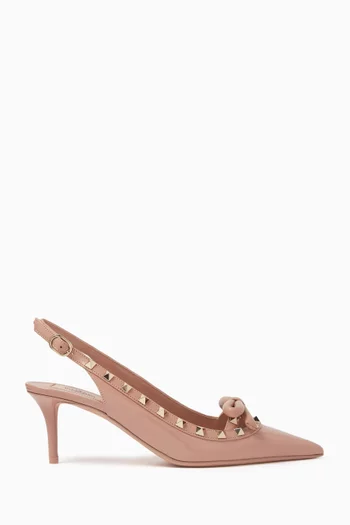 Valentino Garavani Rockstud Bow Slingback 60 Pumps in Patent Leather