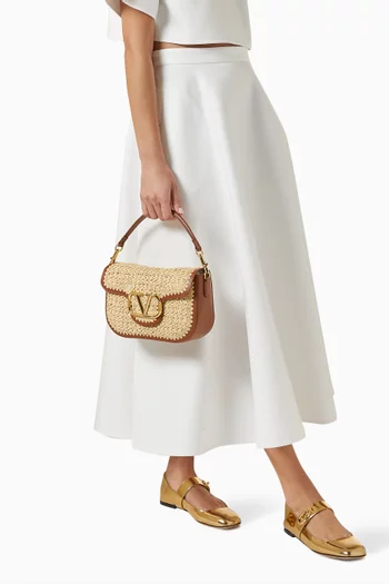 Valentino Garavani Alltime Shoulder Bag in Raffia