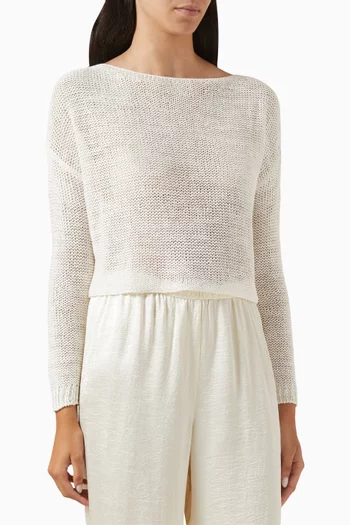 Bateau Sweater in Linen Open-knit