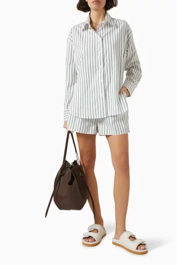 Striped Long-sleeve Shirt in Cotton