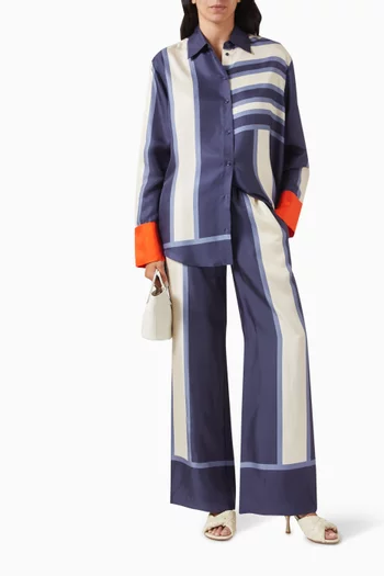 Dazed Elasticated-waist Pants in Silk Twill