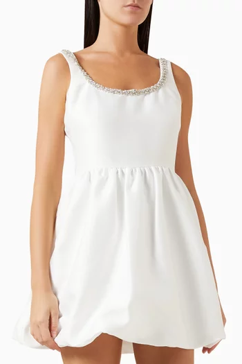 Diamanté Mini Dress in Taffeta