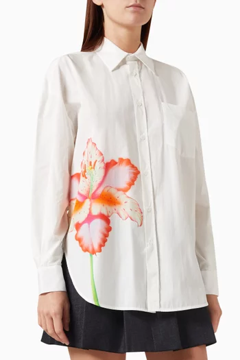 قميص بنقشة زهور قطن