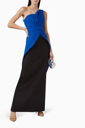 One-shoulder Gown in Crepe