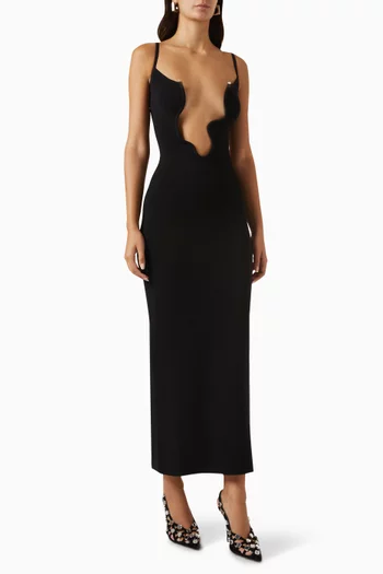 Salacia Wire Column Dress in Stretch-jersey