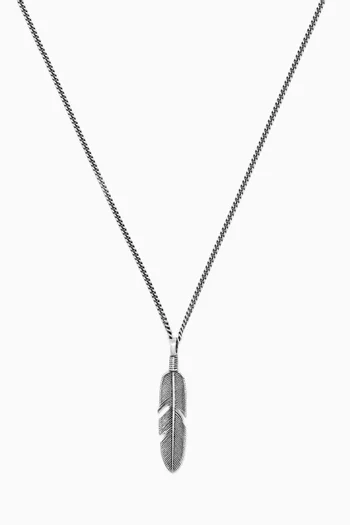 Ethereal Feather Necklace in Sterling Silver
