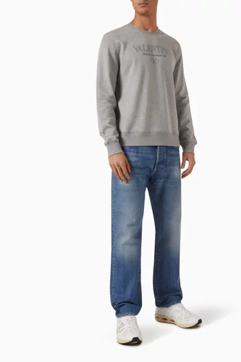 Valentino Garavani Logo Crew Neck Sweatshirt in Jersey