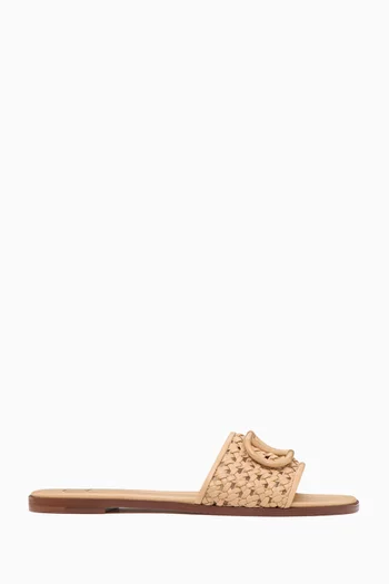 Valentino Garavani VLOGO Signature Flats in Woven Leather