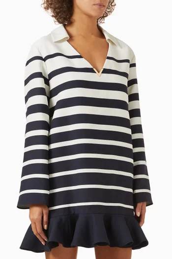 Valentino Garavani Stripe Mini Dress in Wool-blend