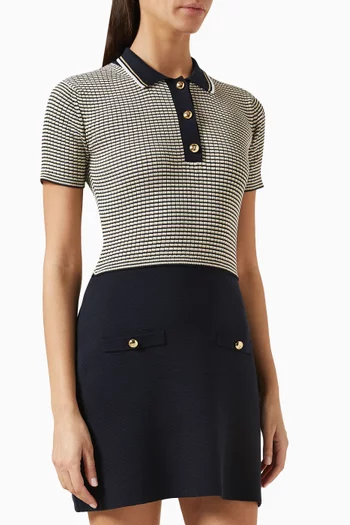 Valentino Garavani Striped Mini Dress in Cotton-lurex