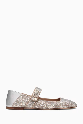 Valentino Garavani VLogo Locker Ballerina Flats in Suede