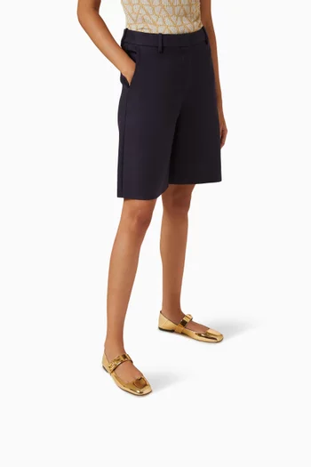 Valentino Garavani VLOGO Mary Jane Ballerina Flats in Mirrored Calfskin