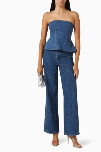 Juno Crystal-embellished Jeans in Denim