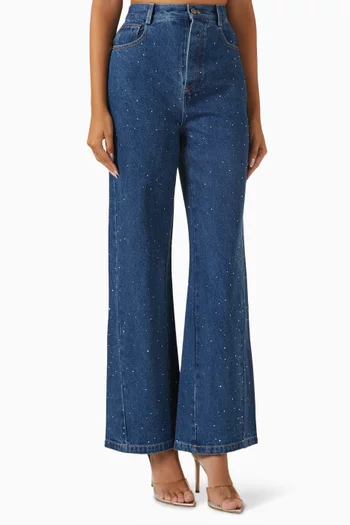 Juno Crystal-embellished Jeans in Denim