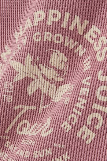 Logo-print T-shirt in Waffle-jersey