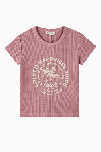 Logo-print T-shirt in Waffle-jersey