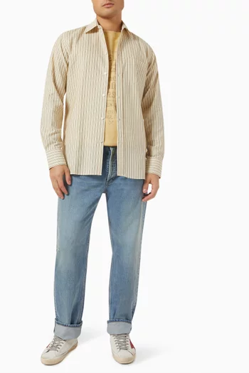 قميص ألفيس مخطط قطن