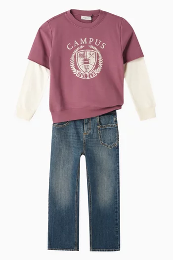 Double Sleeve Crewneck Sweatshirt