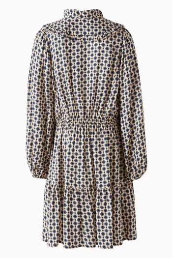 فستان بنقشة هندسية فيسكوز