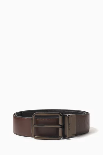 Harness Buckle Reversible Belt in Leather