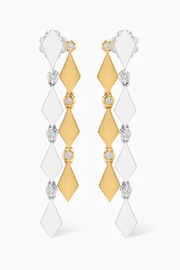 Mosaic Diamond Long Earrings in 18kt Gold