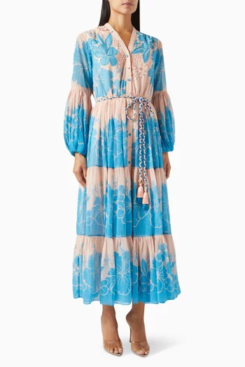 Arava Printed Midi Dress in Chiffon