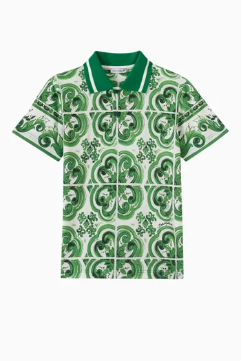 Logo-patch Polo Shirt in Cotton