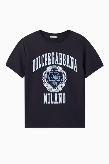 Logo-patch T-shirt in Cotton