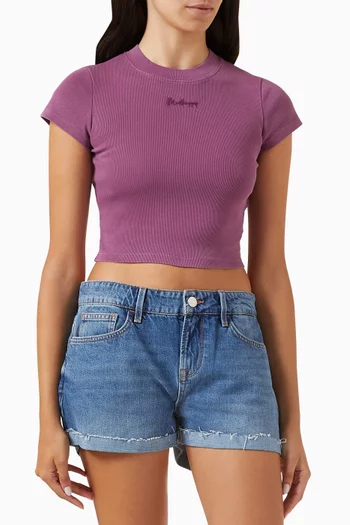 Classics Baby Crop T-shirt in Ribbed-cotton
