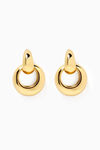 Mini Door Knocker Earrings in Gold-plated Brass