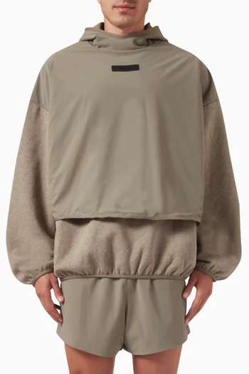 Hooded Sweatshirt in Nylon & Fleece