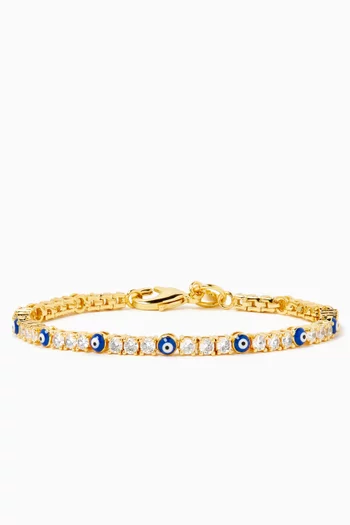 Serena Evil Eye Bracelet in 18kt Gold-plated Brass
