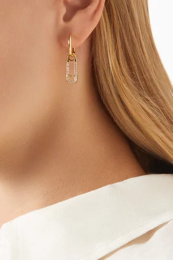 Locked Single Earring in 18kt Gold-plated Brass