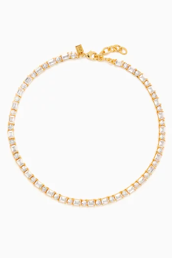 Eternity Necklace in 18kt Gold-plated Brass