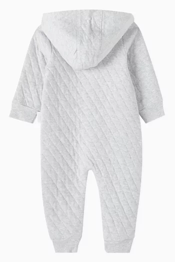 Quilted Hooded Growsuit in Organic Cotton-blend