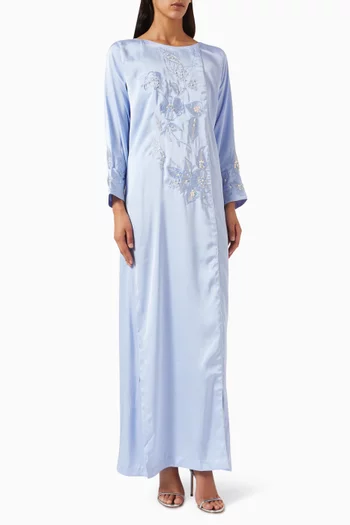 Sequin-embroidered Kaftan in Crepe