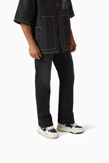 سنيكرز ام ايه-1 أسفل الكاحل جلد وقماش شبكي