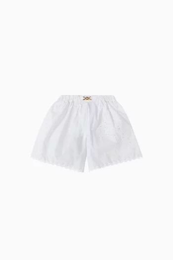 Embroidered Sangallo Shorts in Cotton Poplin