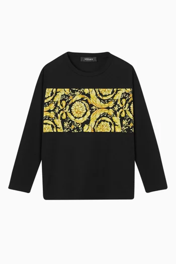 Long Sleeve Barocco T-shirt in Cotton