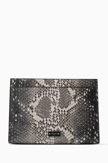 Nelis Pouch in Snake-print Leather