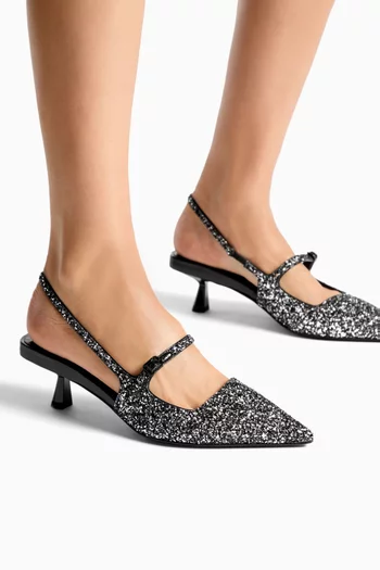 Didi 45 Glittered Slingback Mules