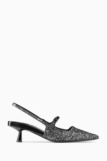 Didi 45 Glittered Slingback Mules