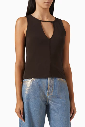 Deep V Tank Top in Jersey
