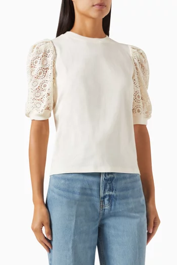 Lace-sleeve Frankie Top in Organic Cotton