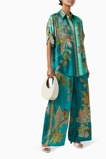 Franca Drawstring Pants in Silk Satin