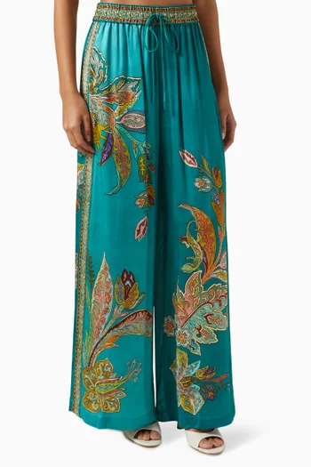 Franca Drawstring Pants in Silk Satin