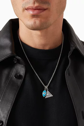 Evil Eye & Eye of Ra Pendant Necklace in Sterling Silver